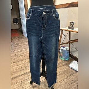 Maurices Blue Straight Leg Jeans with Subtle Fading